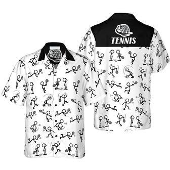 Stick Figures Tennis Black And White Hawaiian Shirt For Men, All Over Printed Tennis Shirt Summer Gifts | Newhawaiianshirts DE