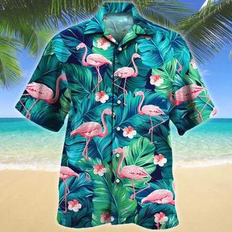 Stunning Flamingo Lovers Gift Summer Beach Palm Tree Hawaiian Shirt, Summer Aloha Hawaii Shirt For Men Women Summer Gifts | Newhawaiianshirts UK