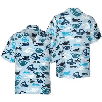 Swimming Pattern Hawaiian Shirt For Men, Gift For Swimming Lover Summer Gifts | Newhawaiianshirts CA