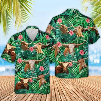 Texas Longhorn Cow , Farmer S, Summer Tropical Shirts, Gift For Him, Funny S Unisex Hawaiian Shirt Aloha Shirt | Newhawaiianshirts UK