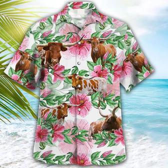 Texas Longhorn Cow , Farmer S, Tropical Shirts, Gift For Him, Funny S Unisex Hawaiian Shirt Aloha Shirt | Newhawaiianshirts AU