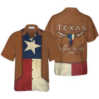 The Lone Star State Cowboy Style Texas Hawaiian Shirt For Men, Vintage Texas Flag Shirt, Proud Texas Shirt For Men Summer Gifts | Newhawaiianshirts UK