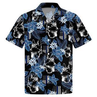 Thin Blue Line German Shepherd Police Seamless Pattern , For Men Unisex Hawaiian Shirt Aloha Shirt | Newhawaiianshirts AU