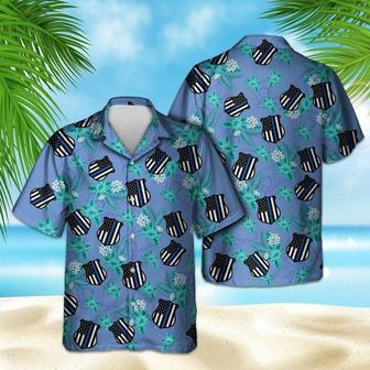 Thin Blue Line Hawaii Shirt Police Seamless Pattern Hawaiian Shirt Summer Gifts | Newhawaiianshirts AU