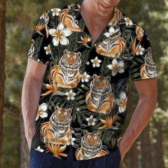 Tiger With Plumeria In Forest Hawaiian Shirt Summer Gifts | Newhawaiianshirts