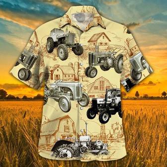 Tractor Farm Vintage Hawaiian Shirt, Animal Farm Tractor Men Hawaiian Shirts For Men, Women Summer Gifts | Newhawaiianshirts DE