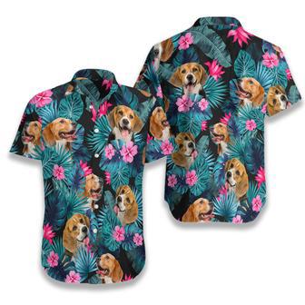 Tropical Beagle Hawaiian Shirt For Men, Dog Shirt, Summer Gift For Dog Lover Summer Gifts | Newhawaiianshirts DE