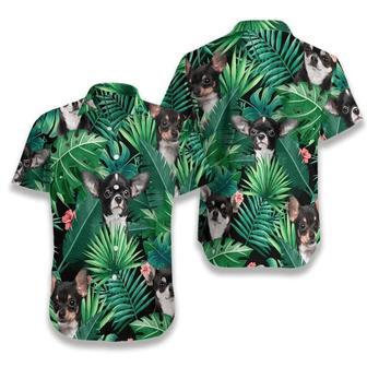 Tropical Black Chihuahua Dog Pattern Hawaiian Shirt Summer Gifts | Newhawaiianshirts DE