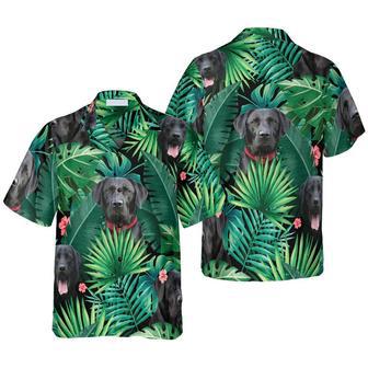 Tropical Black Labrador Hawaiian Shirt For Men, Dog Hawaiian Shirt, Gift For Labrador Lover Summer Gifts | Newhawaiianshirts