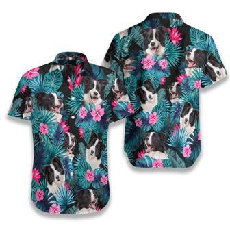 Tropical Border Collie Hawaiian Shirt For Men, Summer Shirt, Gift For Dog Lover Summer Gifts | Newhawaiianshirts