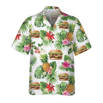 Tropical Burger Aloha Hawaiian Shirt, Funny Hamburger Shirt For Men & Women Summer Gifts | Newhawaiianshirts