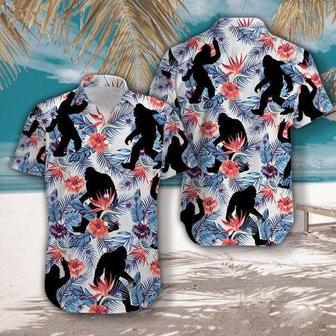 Tropical Flowers Bigfoot Aloha Hawaiian Shirts For Men & For Women Summer Gifts | Newhawaiianshirts UK