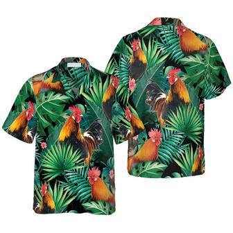 Tropical Rooster Pattern Hawaiian Shirt Summer Gifts | Newhawaiianshirts DE