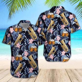 Tuba Beer Summer Cool Leaf Hawaiian Shirt, Regular Slim Fit Short Sleeve Casual Full Print Shirt Unisex Hawaiian Shirt Aloha Shirt | Newhawaiianshirts AU