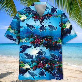 Turtle Ocean , Unisex Summer Beach Casual Short Sleeve Summer Vacation Beach Shirts Unisex Hawaiian Shirt Aloha Shirt | Newhawaiianshirts AU