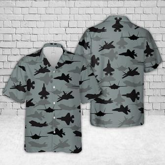 Us Air Force Lockheed Martin Lightning Ii Aircraft Silhouettes Hawaiian Shirt Summer Gifts | Newhawaiianshirts UK