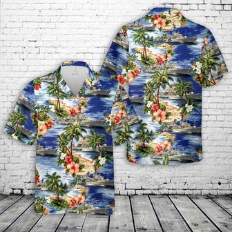 Us Navy Uss John King Hawaiian Shirt, Of July Hawaiian Shirt For Men Dad Veteran Summer Gifts | Newhawaiianshirts UK