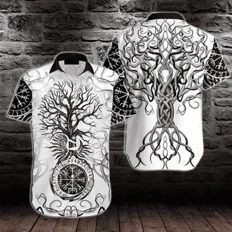 Vikings Tree Of Life Tattoo - Short Sleeve - Viking Gifts For Him Unisex Hawaiian Shirt Aloha Shirt | Newhawaiianshirts