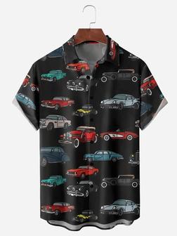 Vintage Car Chest Pocket Men's Hawaiian Shirts Unisex Hawaiian Shirt Aloha Shirt | Newhawaiianshirts CA