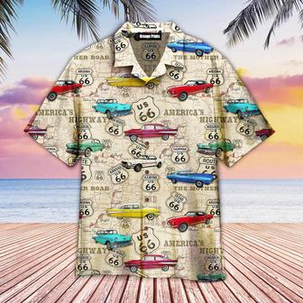 Vintage Muscle Car On Route 66 Aloha S For Men & For Women Unisex Hawaiian Shirt Aloha Shirt | Newhawaiianshirts UK