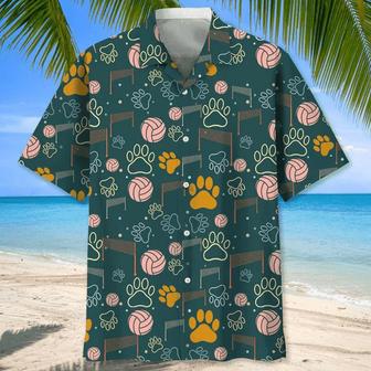 Volleyball And Dog , Short Sleeve Summer Vacation Beach Shirts For Men Unisex Hawaiian Shirt Aloha Shirt | Newhawaiianshirts CA