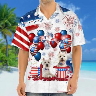 West Highland White Terrier Independence Day For Men And Women, Of July Hawaiian Shirt Unisex Hawaiian Shirt Aloha Shirt | Newhawaiianshirts