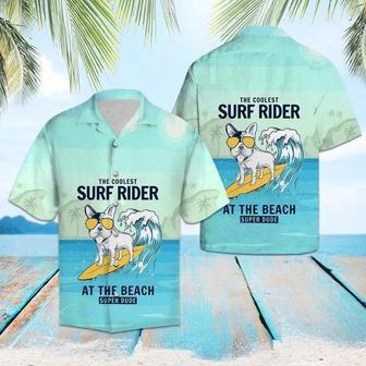 Yellow Glasses Dog Coolest Surf Rider Art Pattern Hawaiian Shirt Summer Gifts | Newhawaiianshirts