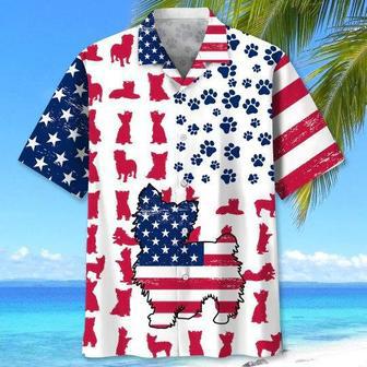 Yorkie Usa Flag All Printed Unisex Hawaiian Shirt Aloha Shirt | Newhawaiianshirts UK