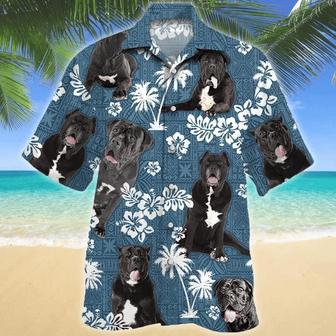 Adorable Pet Cane Corso Dog Blue Tribal Hawaiian Shirt, Short Sleeve Hawaiian Aloha Shirt For Men And Women Summer Gifts | Newhawaiianshirts CA