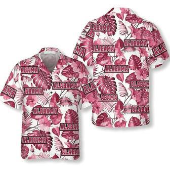 Alabama Usa Pink Tropical Leaf Pattern Hawaiian Shirt Summer Gifts | Newhawaiianshirts