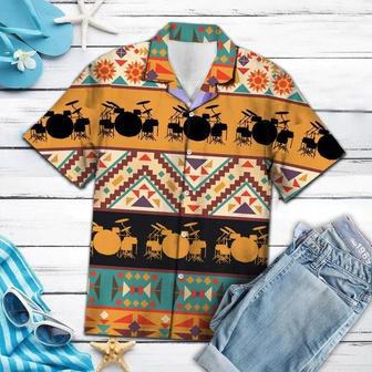 Amazing Drums With Geometric Hawaiian Shirt Summer Gifts | Newhawaiianshirts CA