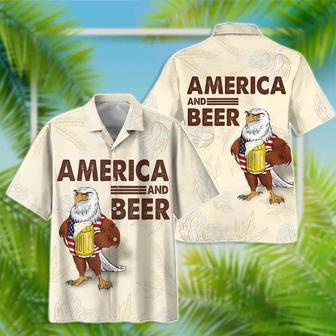 America Eagle Beer Hawaiian Shirt, Summer Short Sleeve Button Hawaiian Shirt Summer Gifts | Newhawaiianshirts UK