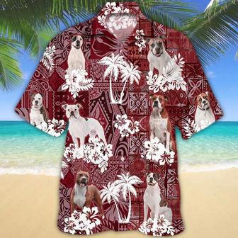 American Bulldog Hawaiian Shirt, Tropical Shirts, Gift For Him, Funny Hawaiian Shirts Summer Gifts | Newhawaiianshirts AU