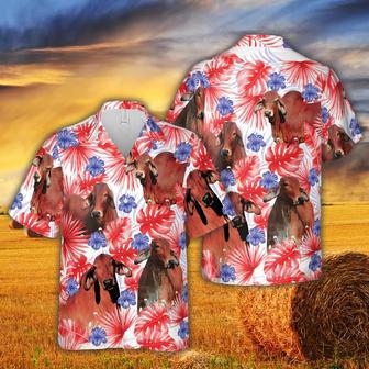 American Colors Red Brahman Cattle All Printed Hawaiian Shirt Summer Gifts | Newhawaiianshirts AU