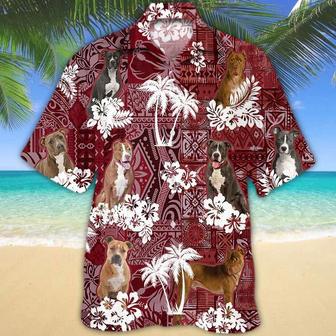 American Pit Bull Red Hawaiian Shirt, Hawaiian Shirt For Men, Women, Aloha Shirt For Summer Summer Gifts | Newhawaiianshirts UK