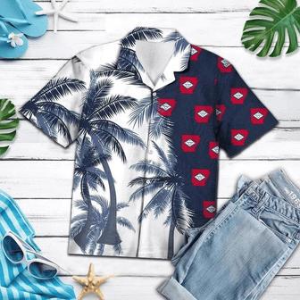 Arkansas Flag With Palm Trees Design Hawaiian Shirt Summer Gifts | Newhawaiianshirts UK