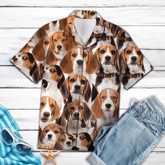 Awesome Beagle Dog Face Gift For Dog Lovers Hawaiian Shirt, Short Sleeve Hawaiian Aloha Shirt Summer Gifts | Newhawaiianshirts UK