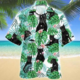 Awesome Black Cane Corso Dog Tropical Plant Hawaiian Shirt Summer Gifts | Newhawaiianshirts DE