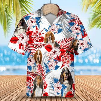 Basset Hound Flower Hawaiian Shirt, Summer Aloha Shirt, Men Hawaiian Shirt, Women Hawaiian Shirt Summer Gifts | Newhawaiianshirts CA