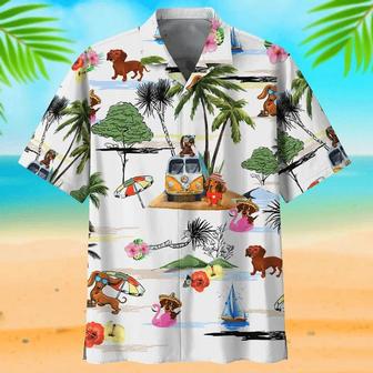 Beach And Dachshunds Cute Beach Cartoon Hawaiian Shirt Summer Gifts | Newhawaiianshirts