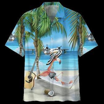 Beach And Flamingo Ornamental Design Hawaiian Shirt Summer Gifts | Newhawaiianshirts UK