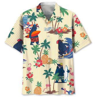 Bear Surfing Tropical Hawaiian Shirt Summer Gifts | Newhawaiianshirts DE