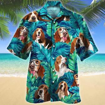 Beautiful Basset Hound Dog Tropical Forest Lovers Gift Hawaiian Shirt Summer Gifts | Newhawaiianshirts UK