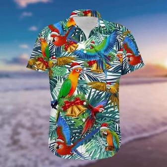 Beautiful Parrot In Santa Hat Christmas So Cute Design Hawaiian Shirt Summer Gifts | Newhawaiianshirts UK