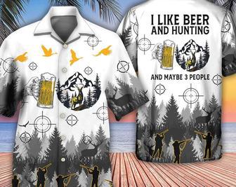 Beer I Like Beer And Hunting And Maybe 3 People, Funny Hawaiian Shirt, Hawaii Shirt Party Summer, Hawaiian Set Gift, Father's Day Gift. Summer Gifts | Newhawaiianshirts CA