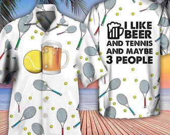 Beer I Like Beer And Tennis And Maybe 3 People - Hawaiian Shirt, Gifts For Bachelor Party, Hawaii Shirt Party Summer, Gift For Her. Summer Gifts | Newhawaiianshirts DE