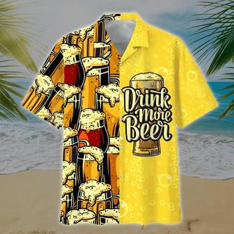 Beer Summer Hawaiian Shirt, Drink More Beer Watercolor Hawaiian Shirt, Hawaii Shirts Mens Summer Gifts | Newhawaiianshirts