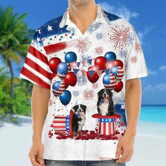 Bernese Mountain Dog Independence Day Hawaiian Shirt, Dog Hawaii Beach Shirt Short Sleeve For Of July Summer Gifts | Newhawaiianshirts AU