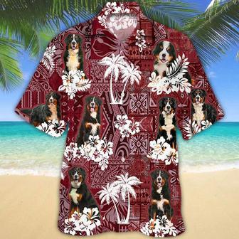 Bernese Mountains Red Hawaiian Shirt, Gift For Dog Lover Shirts, Animal Summer Shirts, Hawaiian Shirt Men Summer Gifts | Newhawaiianshirts