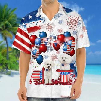 Bichon Frise Independence Day Hawaiian Shirt, Dog Hawaii Beach Shirt Short Sleeve For Of July Summer Gifts | Newhawaiianshirts AU